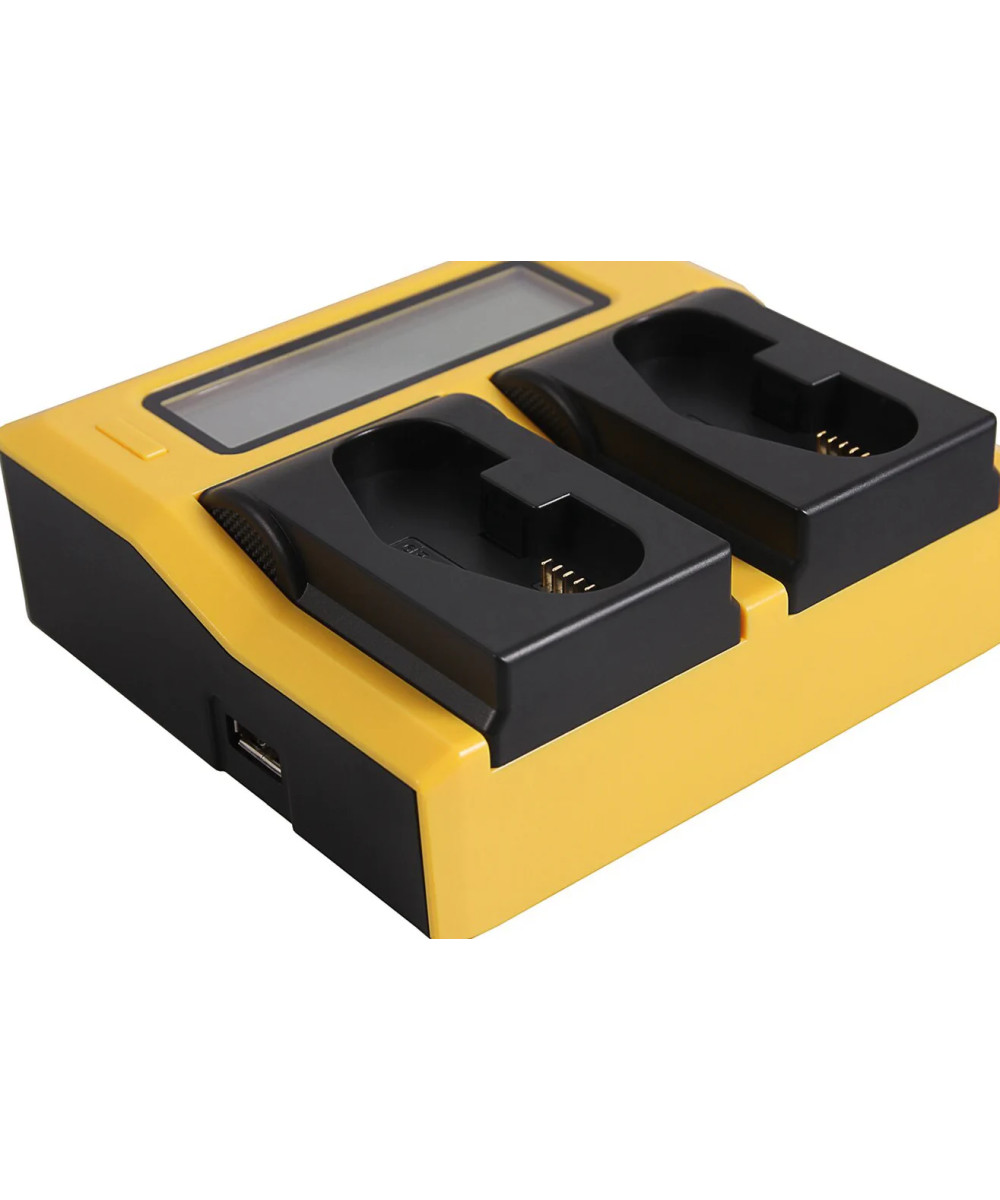Caricabatterie USB LCD doppio per Canon LP-E4 / LP-E19