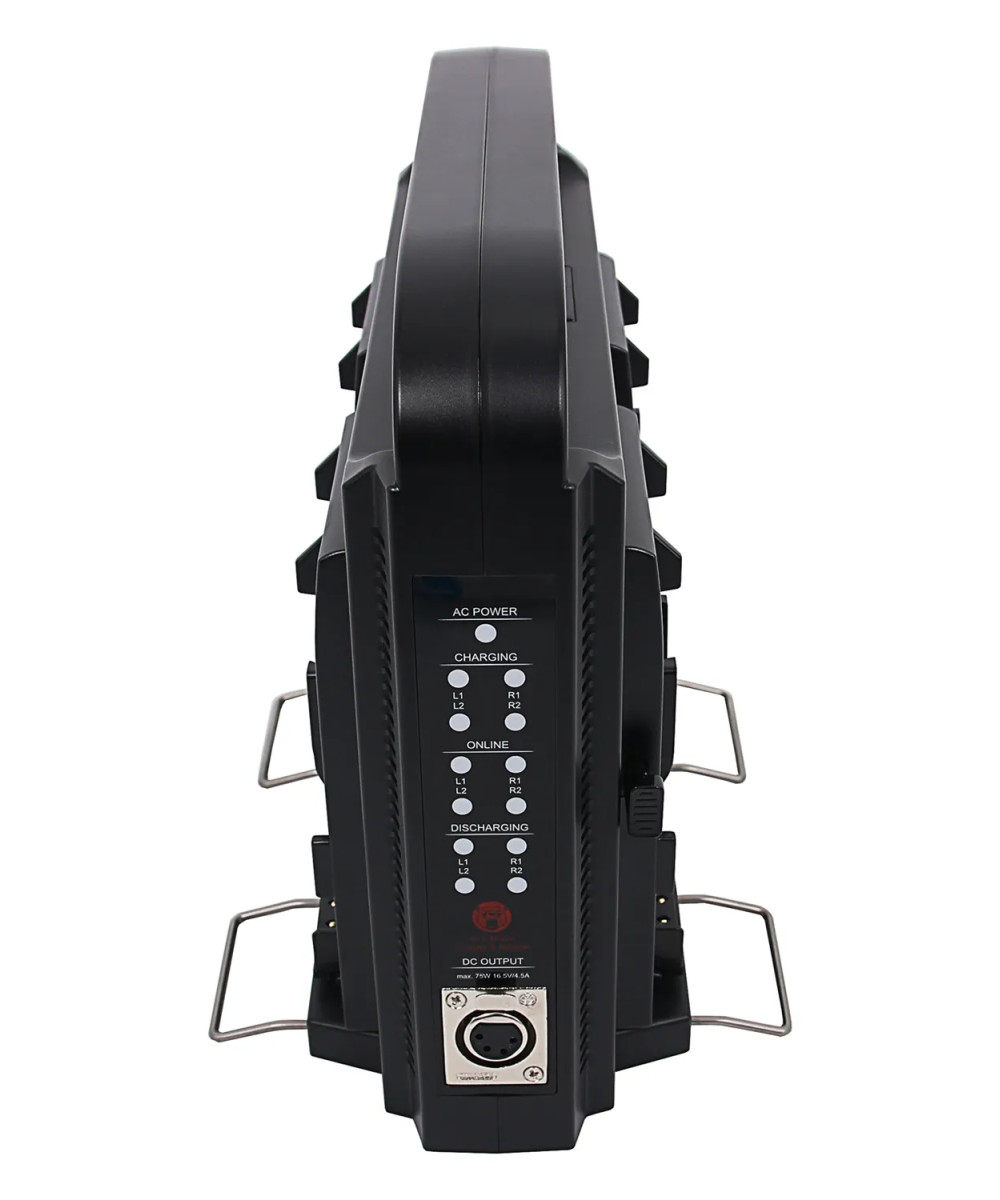 BERENSTARGH COMPACT PARALLEL 4-WAY SLIM CHARGER FOR SONY RED DSLR V-МОUNT BATTERIES WITH POWER SUPPLY FUNCTION INCL. 4-PIN XLR C