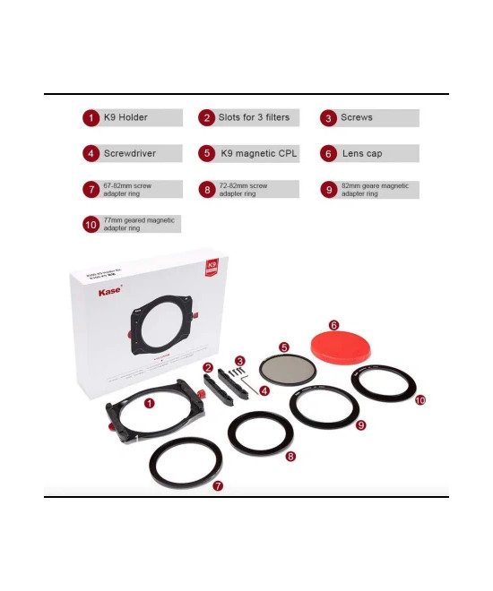 Kase Porta Filtri K9 Kit per Sony 14mm F1.8 con Filtro CPL 150mm
