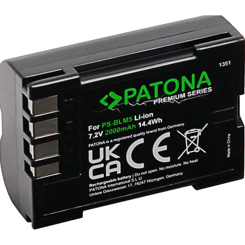 PATONA PREMIUM BATTERY F. OLYMPUS BLM1 BLM5 E1 E3 E5 E300 E330 E500 E510 E520 C-8080 C-7070 C-5060