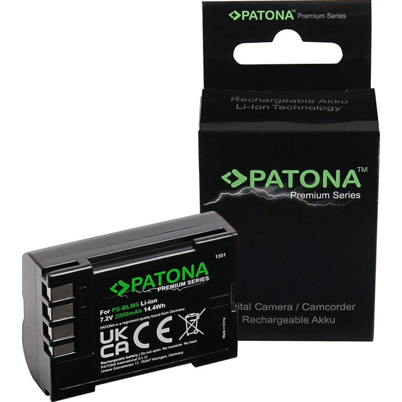 PATONA PREMIUM BATTERY F. OLYMPUS BLM1 BLM5 E1 E3 E5 E300 E330 E500 E510 E520 C-8080 C-7070 C-5060
