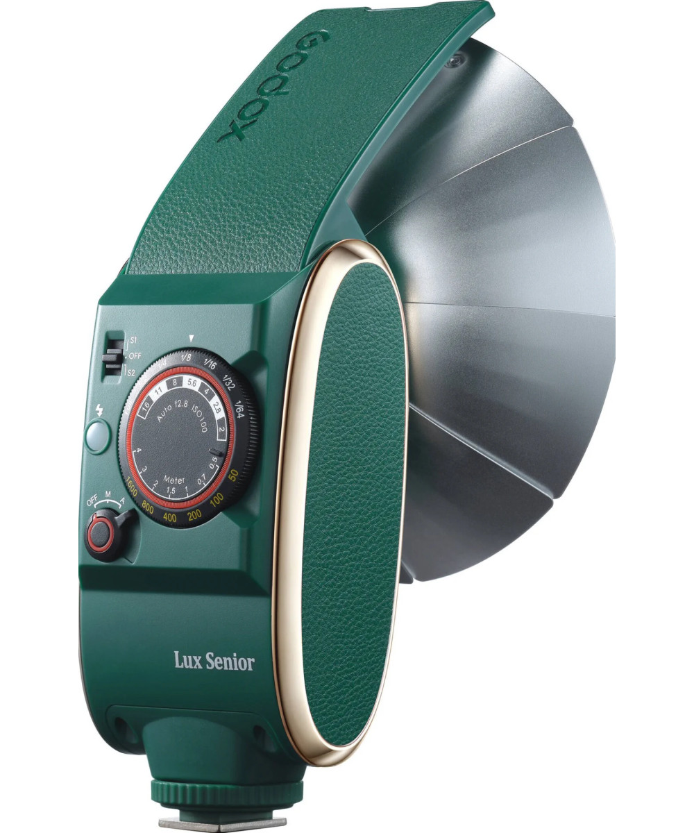 Retro Camera Flash Lux Senior Verde Scuro
