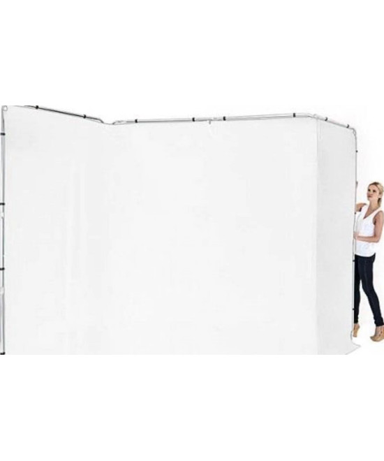 Fondale autoportante panoramico in tessuto da 4m colore bianco