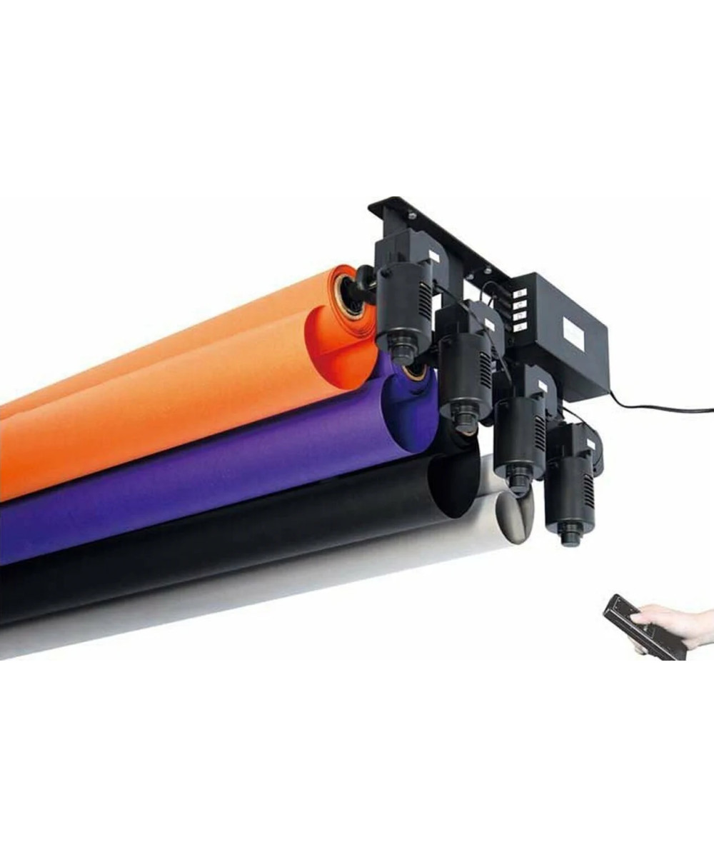 Set Porta Fondali Elettrico con Controllo Radio per 4 Rotoli