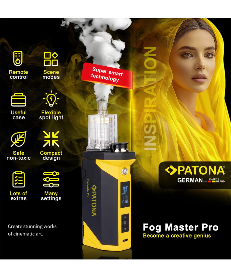 Fog Master Pro - Set macchina per il fumo portatile con accessori e custodia