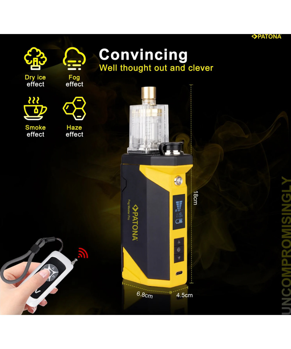 Fog Master Pro - Set macchina per il fumo portatile con accessori e custodia