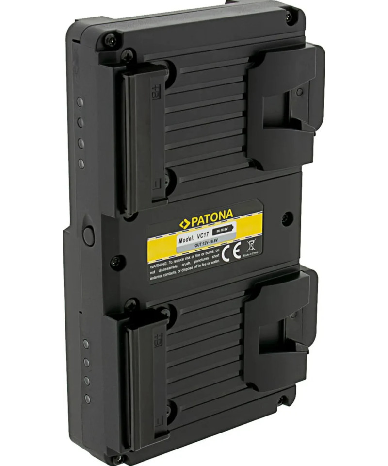 HOT SWAP V-MOUNT ADAPTER FOR 2X V-MOUNT PATONA NANO BATTERIES INCL. CHARGING FUNCTION D-TAP