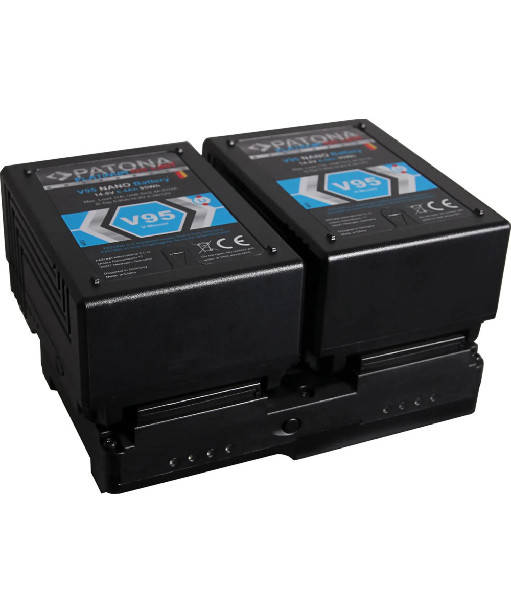 HOT SWAP V-MOUNT ADAPTER FOR 2X V-MOUNT PATONA NANO BATTERIES INCL. CHARGING FUNCTION D-TAP