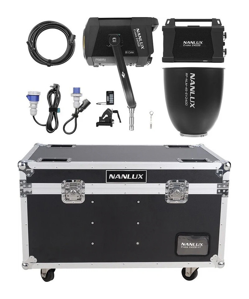 EVOKE 2400B Bi-Color FCK Kit Flight Case con riflettore 45°