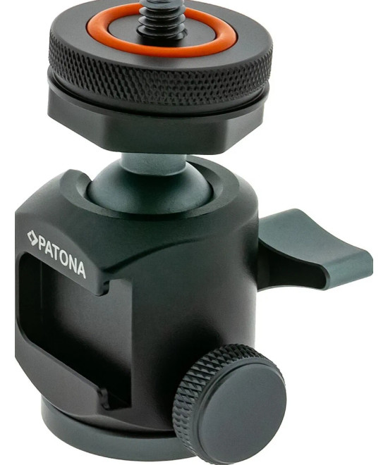 1435 testa per treppiede Nero Alluminio 1/4" Palla (forma)
