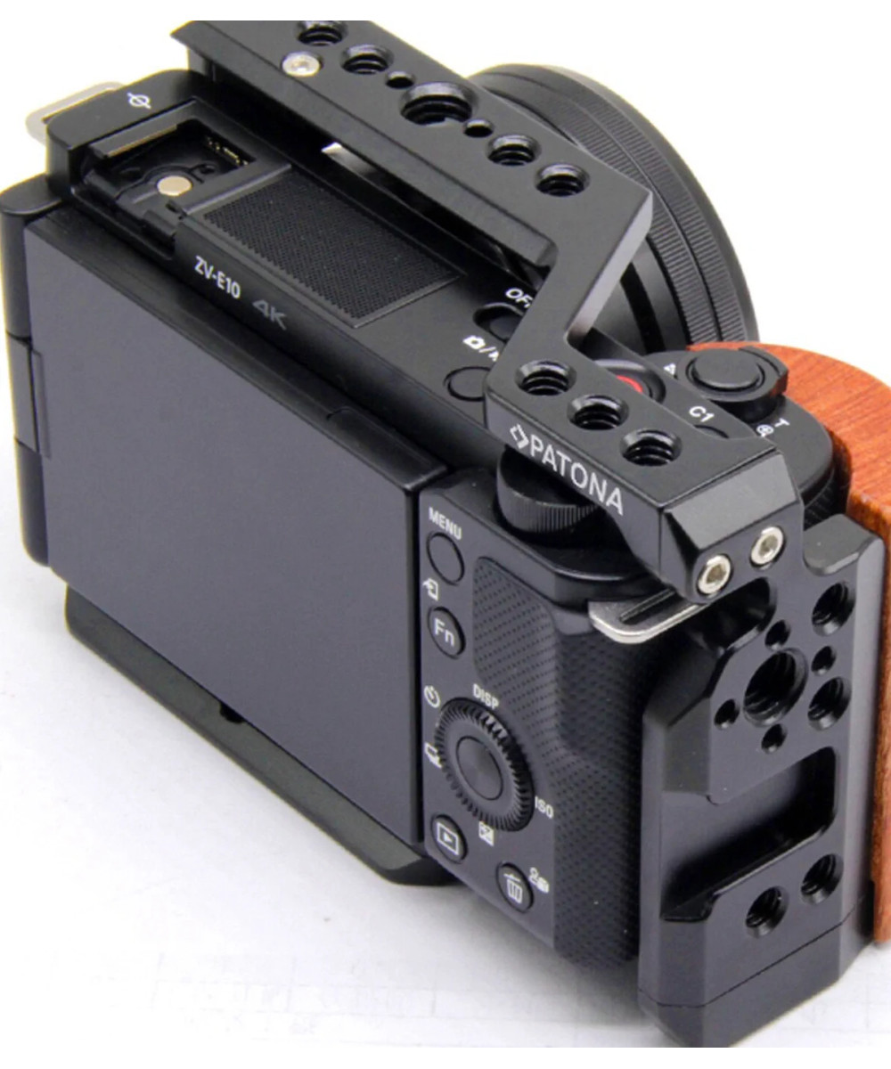 Cage Sony ZVE-10 custodia per macchine fotografiche 1/4, 3/8" Nero, Legno