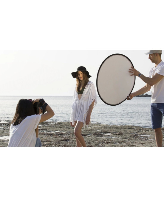 Pannello circolare Argento / Bianco Ø 95 cm