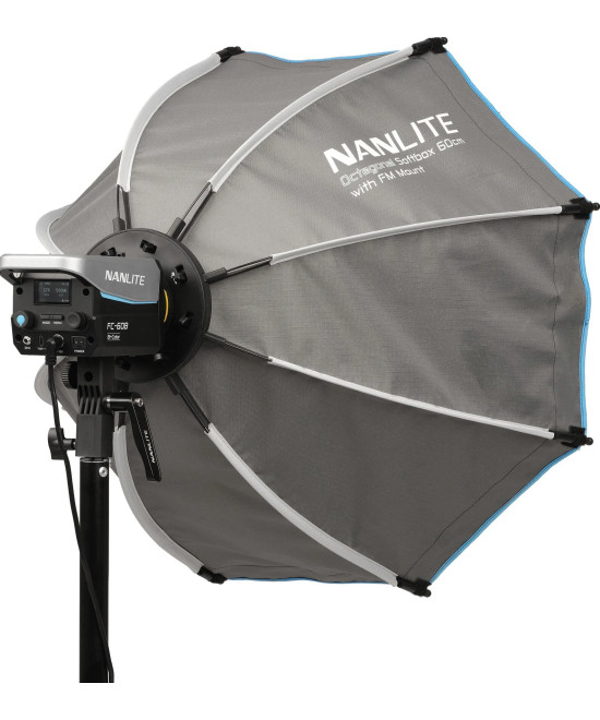 Softbox ottagonale a chiusura rapida 60cm con griglia, Attacco FM