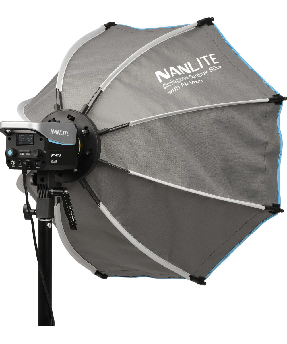 Softbox ottagonale a chiusura rapida 60cm con griglia, Attacco FM