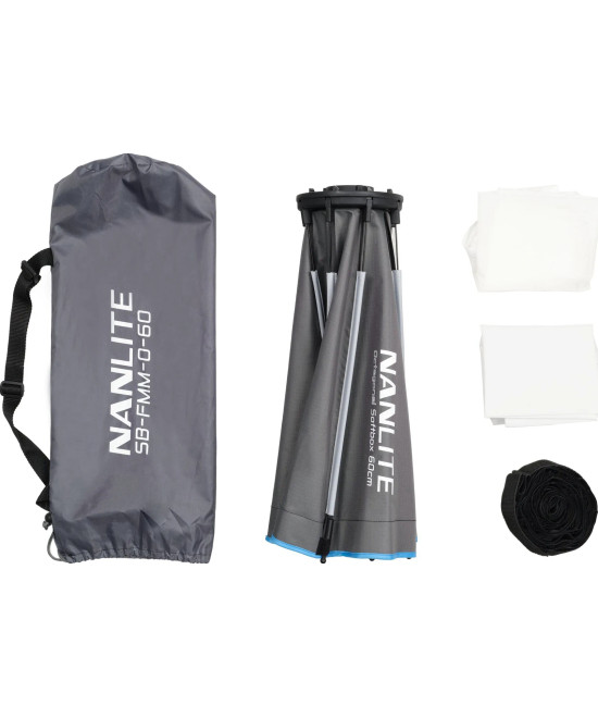 Softbox ottagonale a chiusura rapida 60cm con griglia, Attacco FM