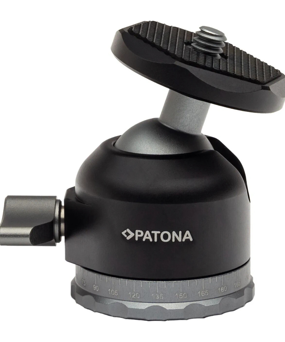 1436 testa per treppiede Nero Alluminio 1/4" Palla (forma)