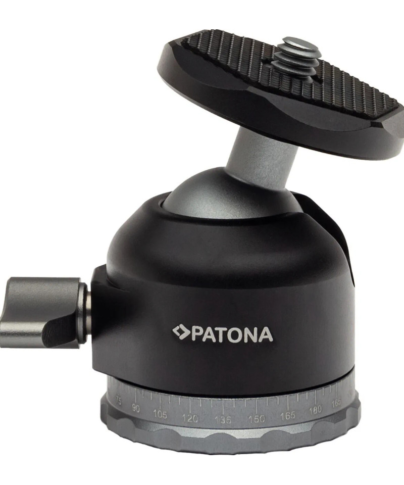 1436 testa per treppiede Nero Alluminio 1/4" Palla (forma)
