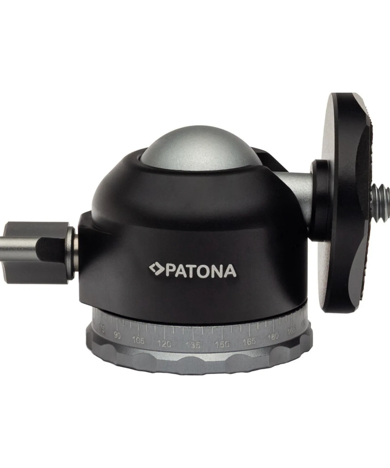 1436 testa per treppiede Nero Alluminio 1/4" Palla (forma)