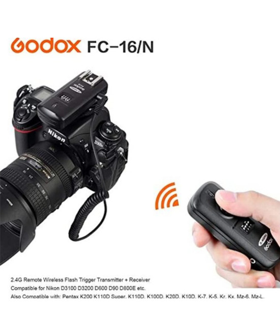 FC-16N Scatto Remoto Wireless 2.4GHz 16 Canali per Nikon