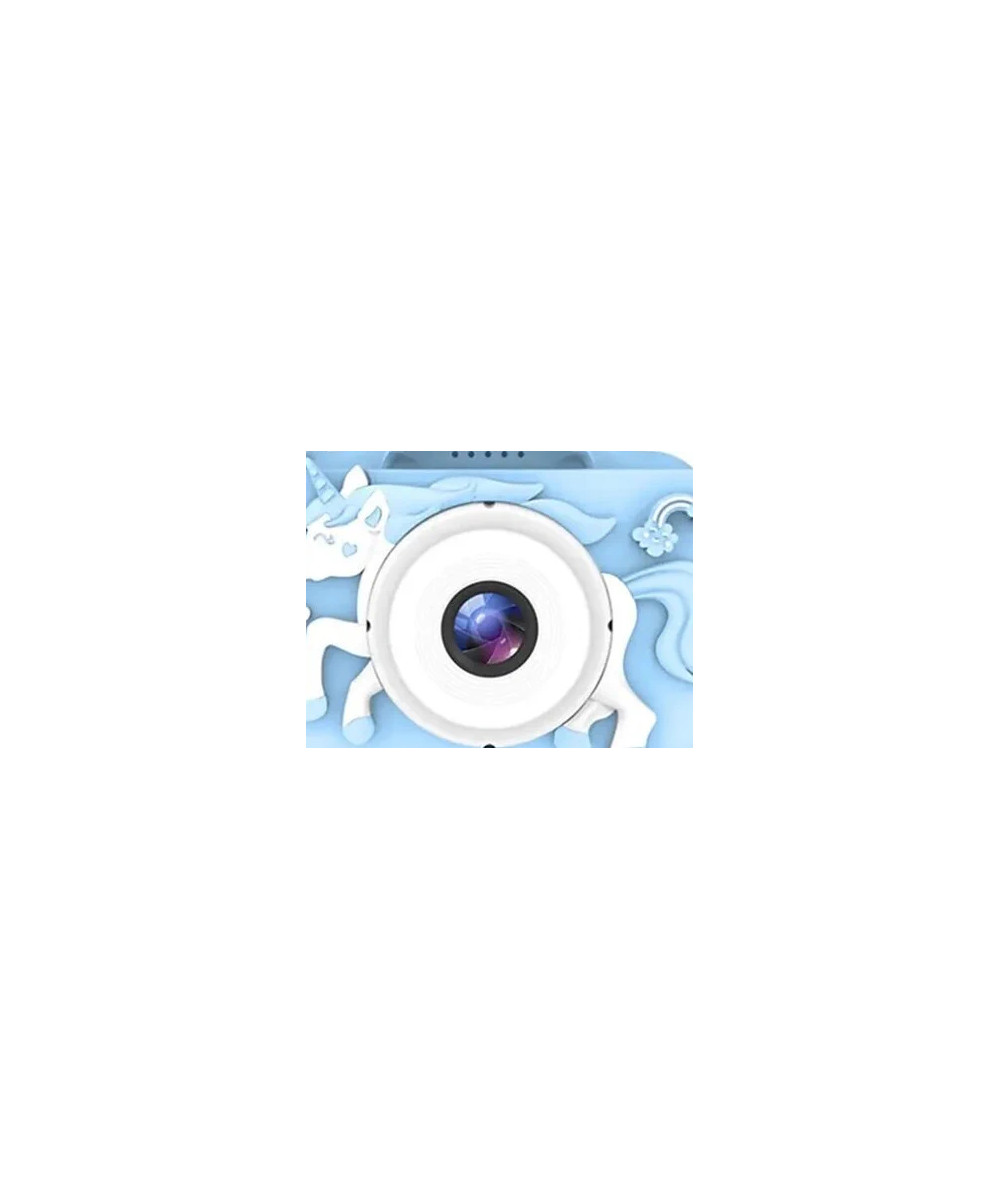 KIDS PHOTO CAMERA DIGITAL BUBBLE MICRO SD 2"IPS HD SCREEN BLUE + COVER UNICORN