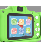 KIDS PHOTO CAMERA DIGITAL BUBBLE MICRO SD 2"IPS HD SCREEN GREEN + COVER RANA