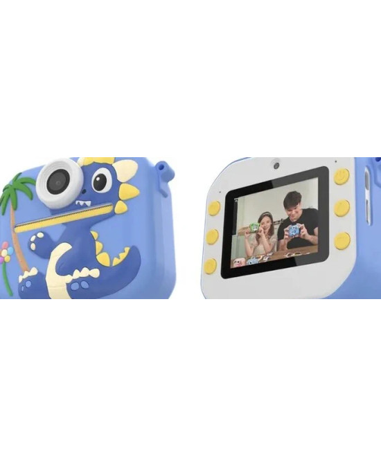 INSTANT CAMERA LCD 2,0 DINOSAURO CARTA TERMICA BLUE