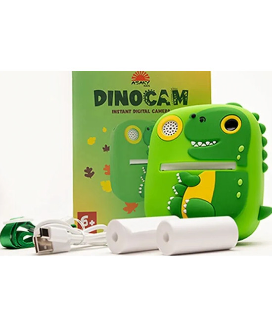 INSTANT CAMERA LCD 2,0 DINOSAURO KIT PER COLORARE CARTA TERMICA GREEN