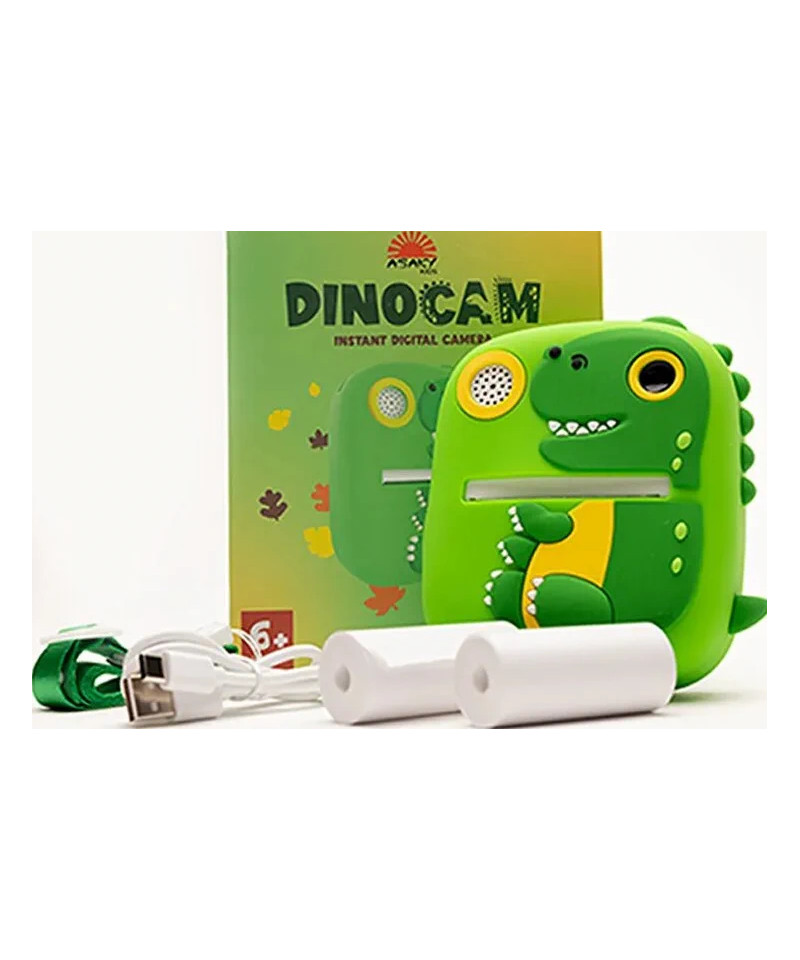 INSTANT CAMERA LCD 2,0 DINOSAURO KIT PER COLORARE CARTA TERMICA GREEN