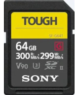 64GB SDXC Tough UHS II U3 R300MB/s W299MB/s 4k V90 IPX68