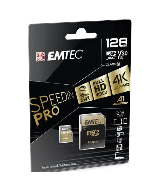 MicroSD 128GB UHS-I U3 V30 A1 SpeedIN PRO Classe 10