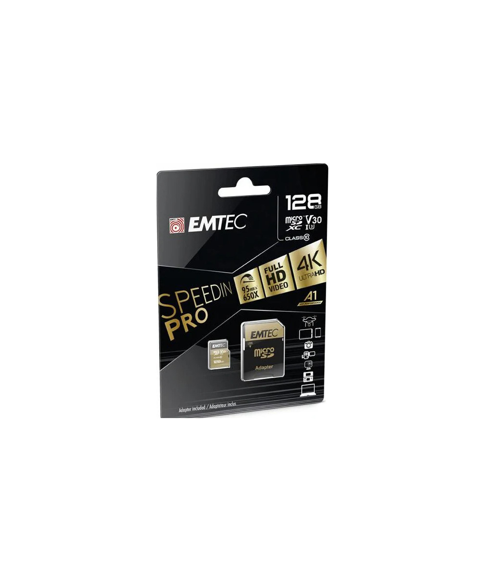 MicroSD 128GB UHS-I U3 V30 A1 SpeedIN PRO Classe 10