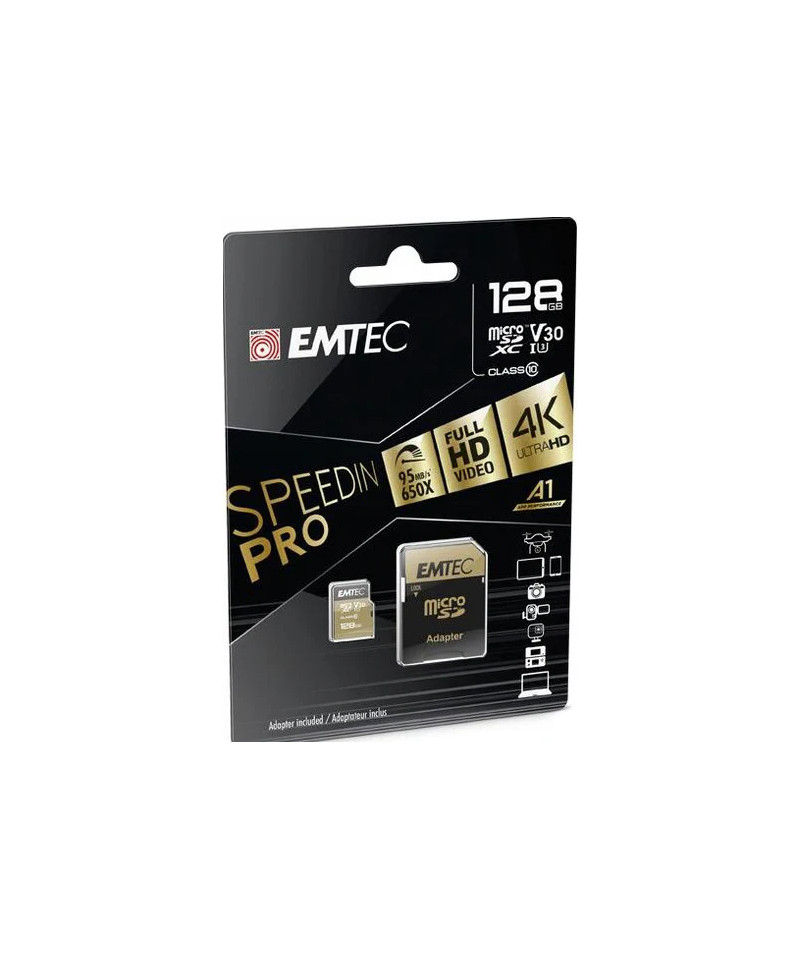 MicroSD 128GB UHS-I U3 V30 A1 SpeedIN PRO Classe 10