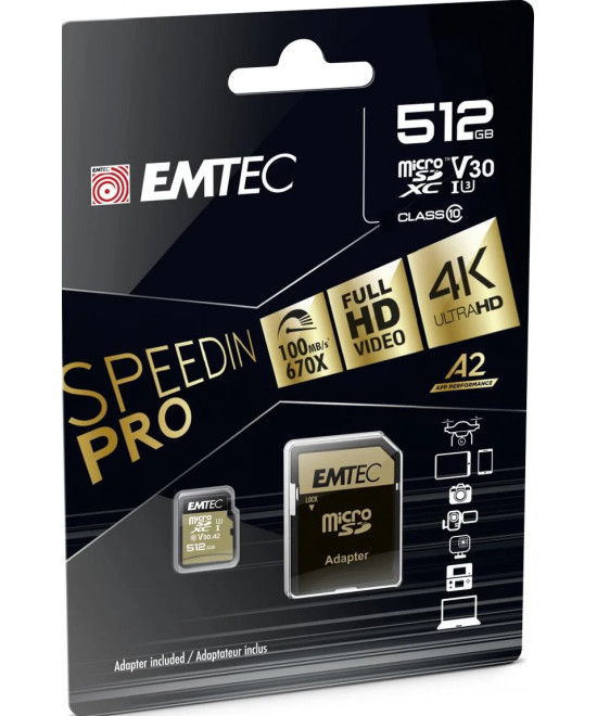 MicroSD 512GB UHS-I U3 V30 A2 SpeedIN
