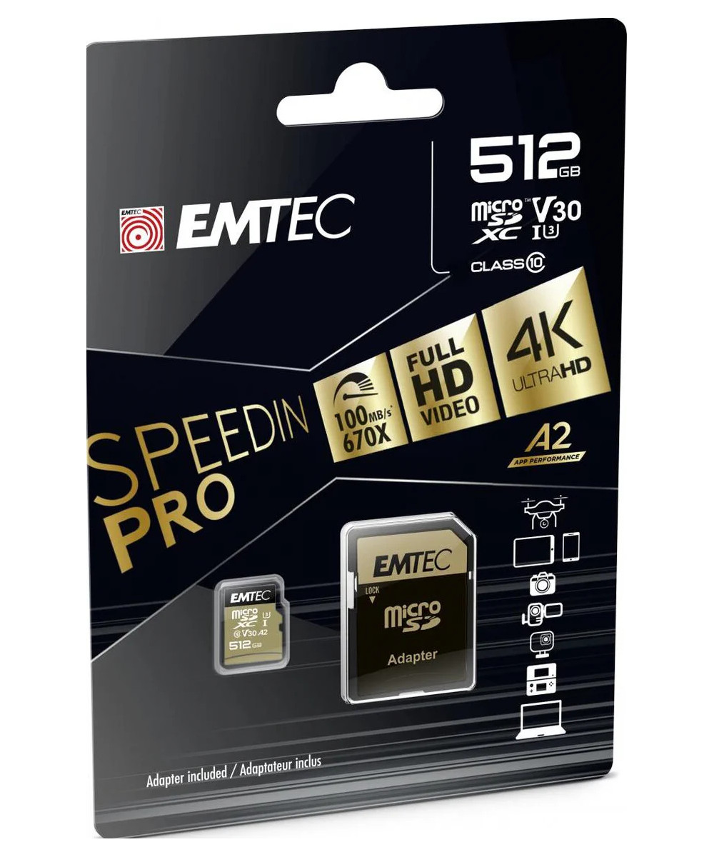 MicroSD 512GB UHS-I U3 V30 A2 SpeedIN