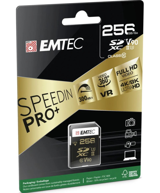 SpeedIN Pro+ 256 GB SDXC UHS-II Classe 10 V90 U3
