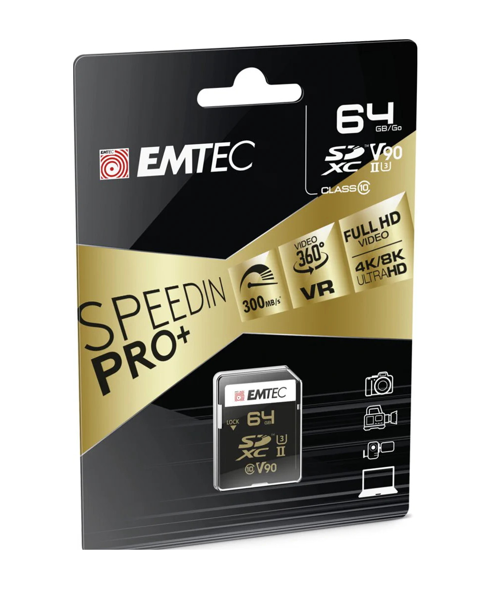 SDXC 64GB UHS-II U3 V90 4K/8K SpeedIN Pro+