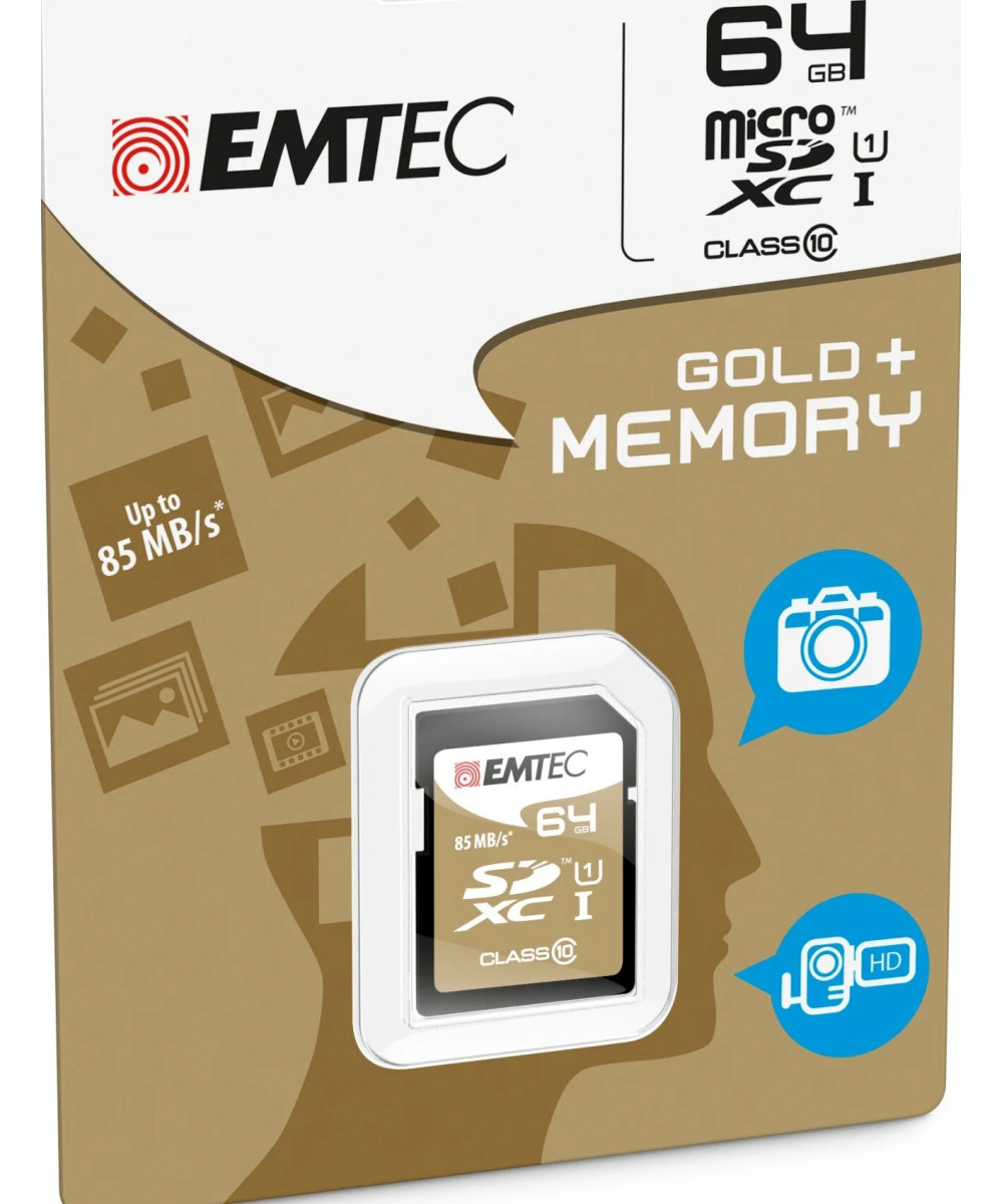 64GB SDXC CL.10 Gold Plus 85Mb/24Mb U1