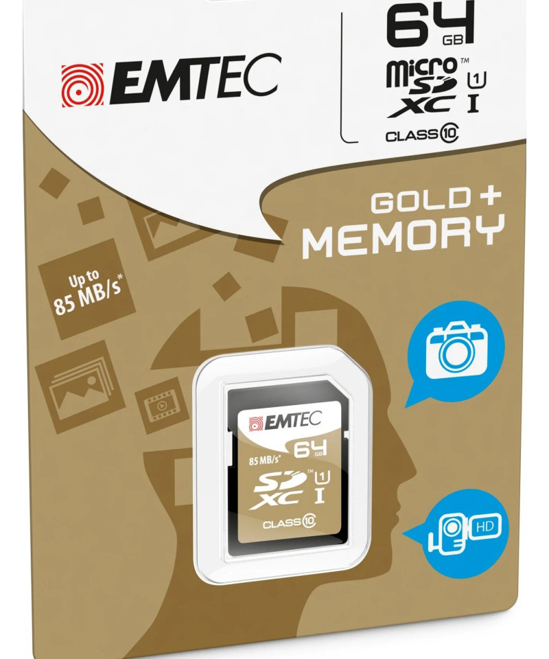 64GB SDXC CL.10 Gold Plus 85Mb/24Mb U1