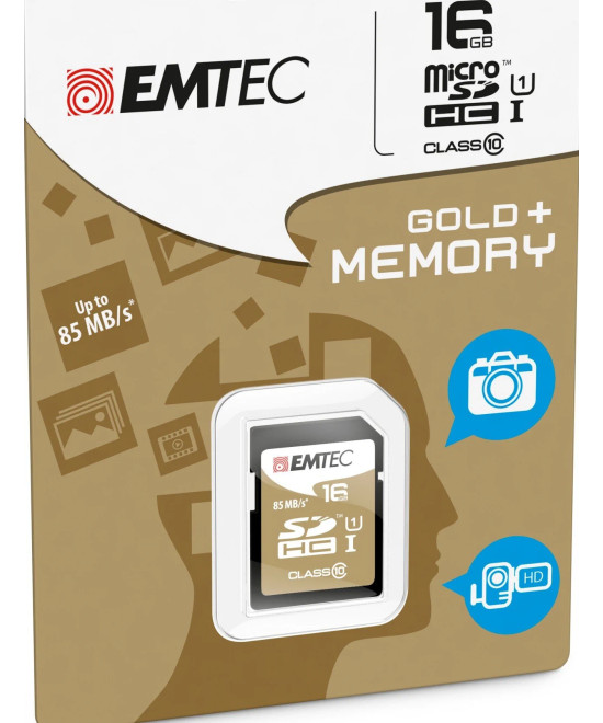 16GB SDHC Classe10 Gold Plus 85Mb/24Mb U1