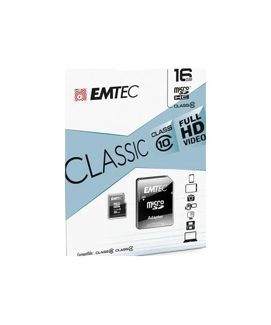 16GB MICRO SDHC Classe 10 CLASSIC 20MB/12MB CON ADATTATORE