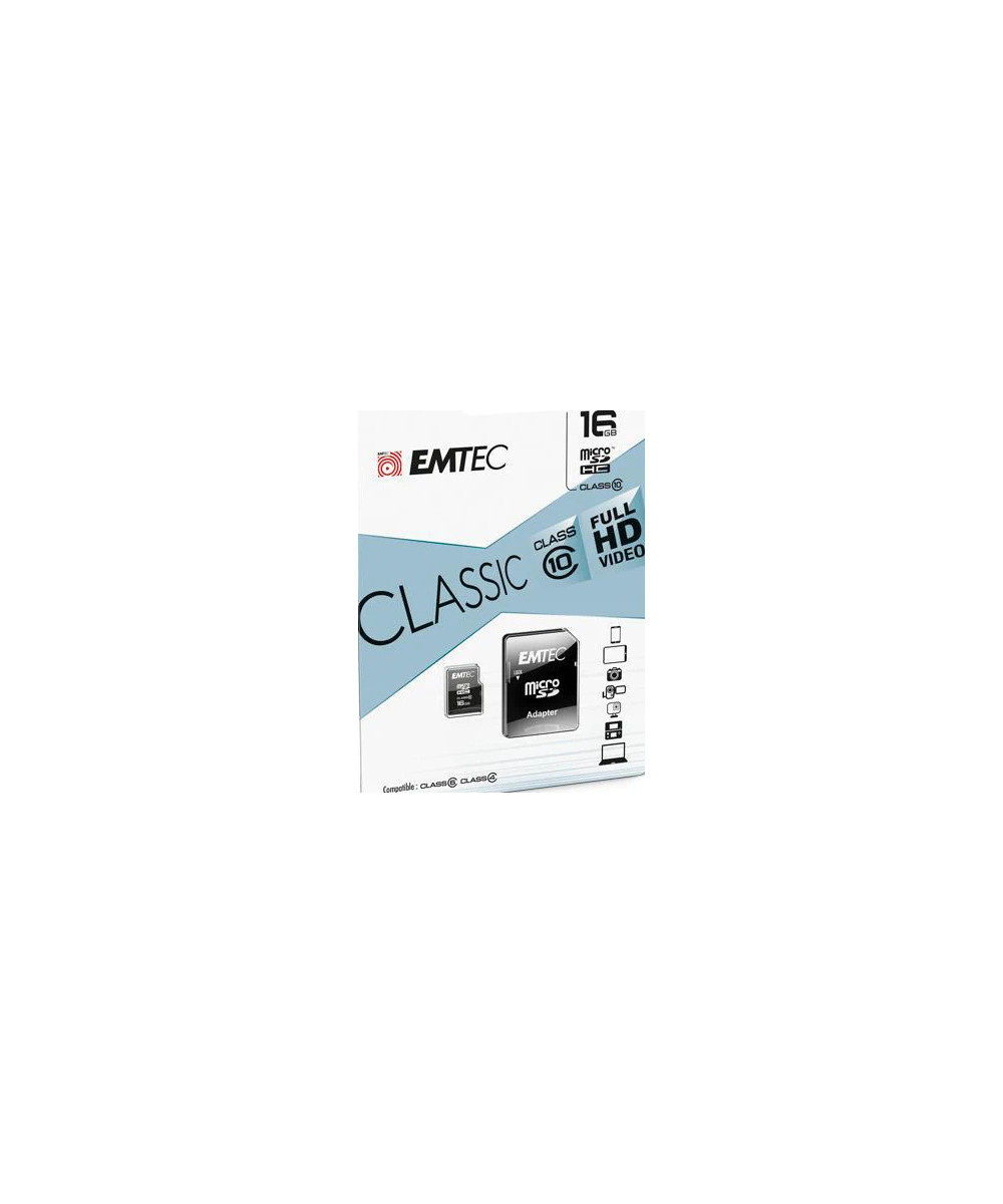 16GB MICRO SDHC Classe 10 CLASSIC 20MB/12MB CON ADATTATORE