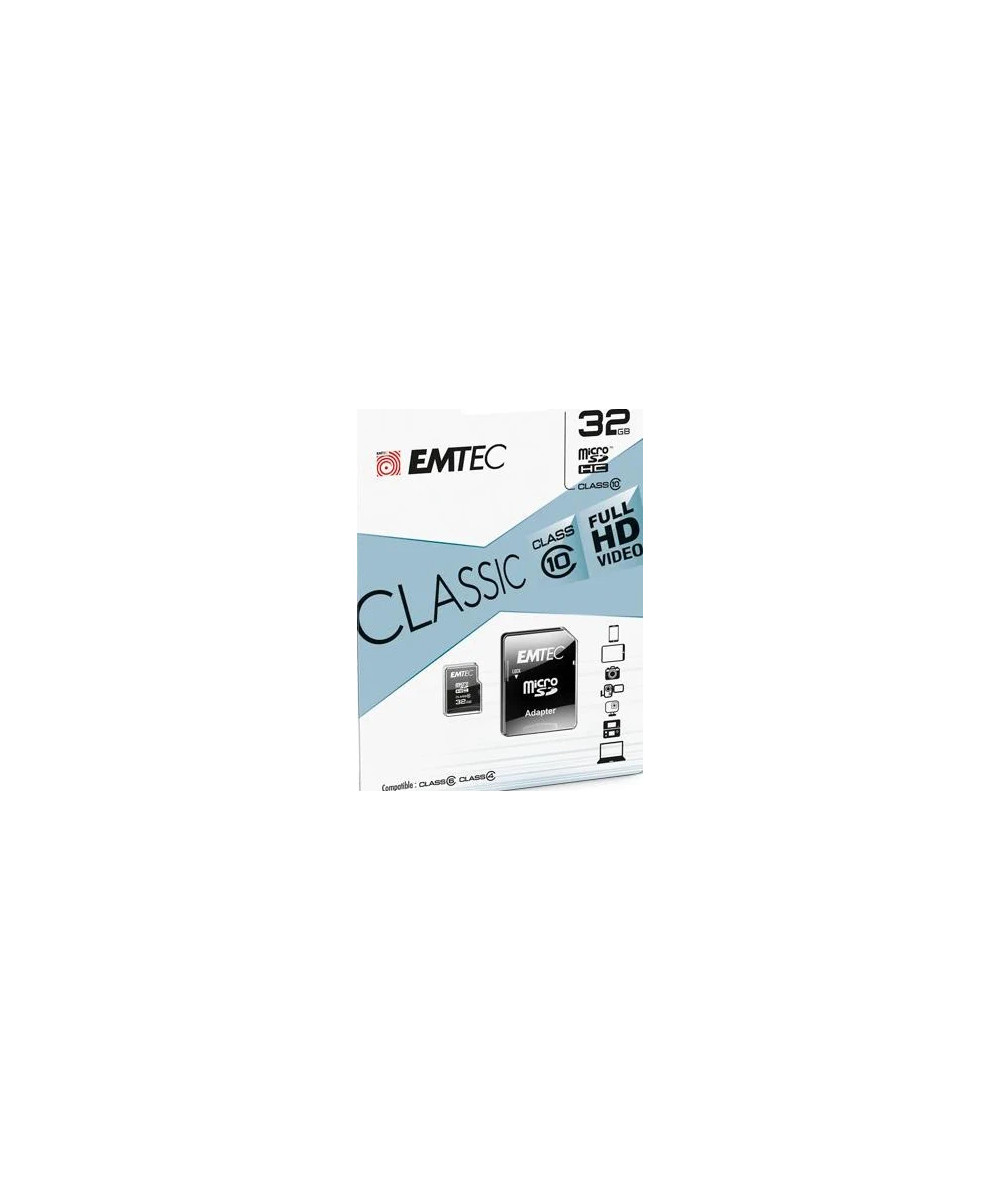 32GB  MICRO SDHC Classe 10 CLASSIC 20MB/12MB CON ADATTATORE