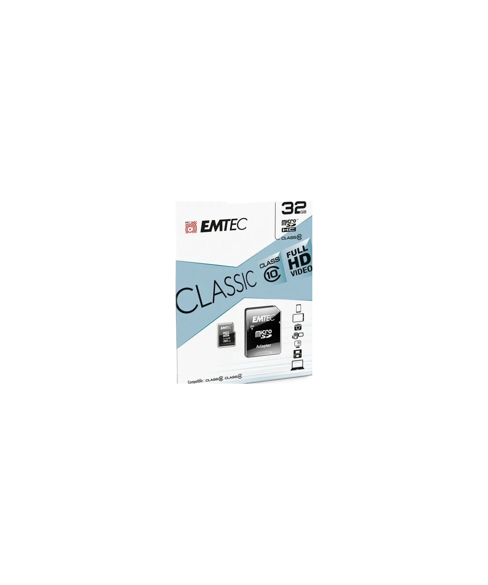 32GB  MICRO SDHC Classe 10 CLASSIC 20MB/12MB CON ADATTATORE