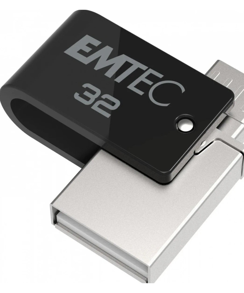 T260B USB 32 GB USB A / Micro-USB 2.0 Nero, Acciaio inossidabile