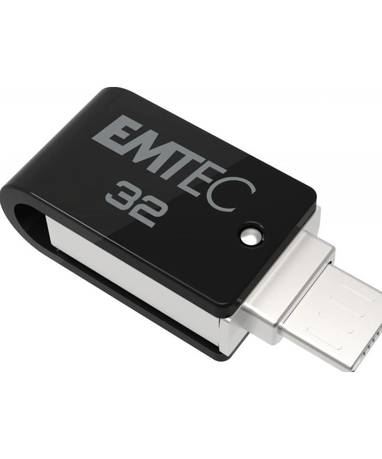T260B USB 32 GB USB A / Micro-USB 2.0 Nero, Acciaio inossidabile