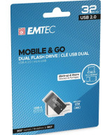 T260B USB 32 GB USB A / Micro-USB 2.0 Nero, Acciaio inossidabile