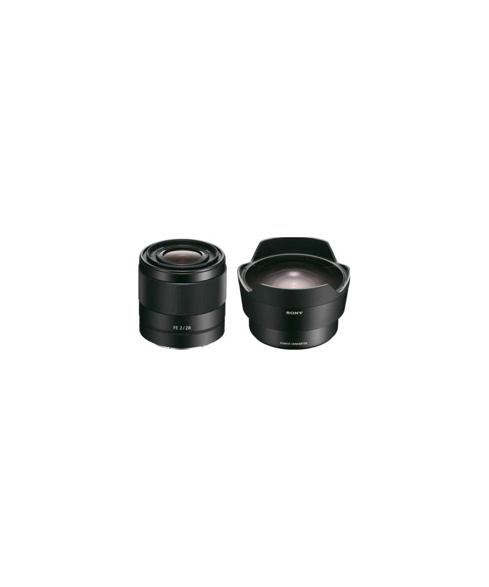 SEL28F20 + SEL057FEC SLR Obiettivo ampio Nero