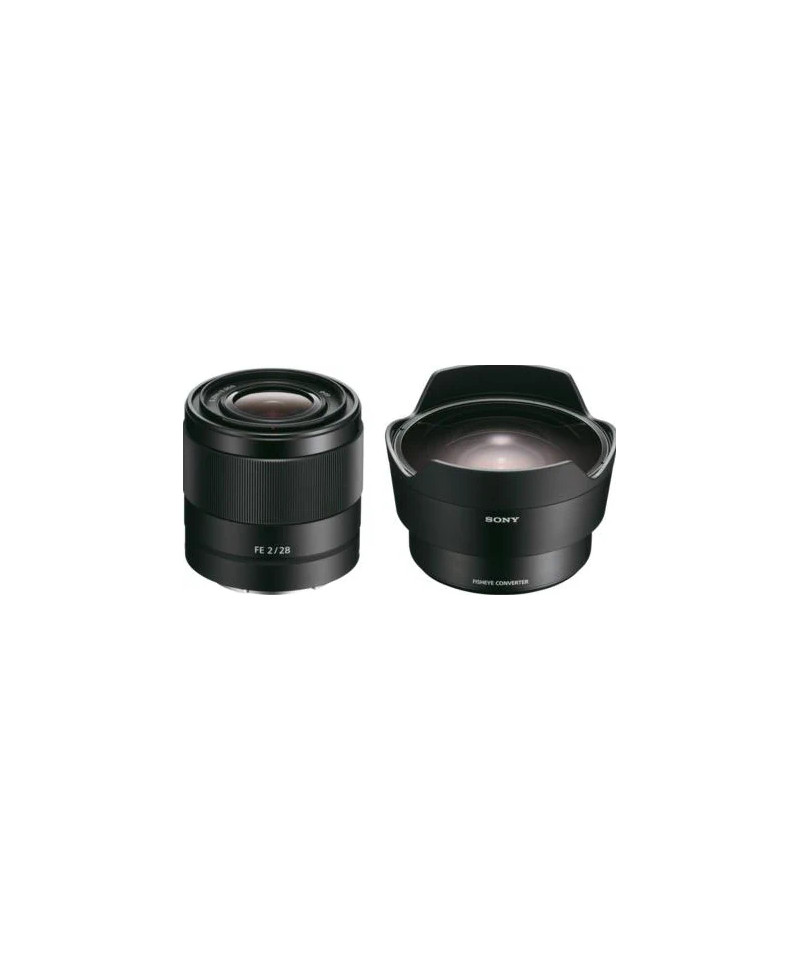 SEL28F20 + SEL057FEC SLR Obiettivo ampio Nero