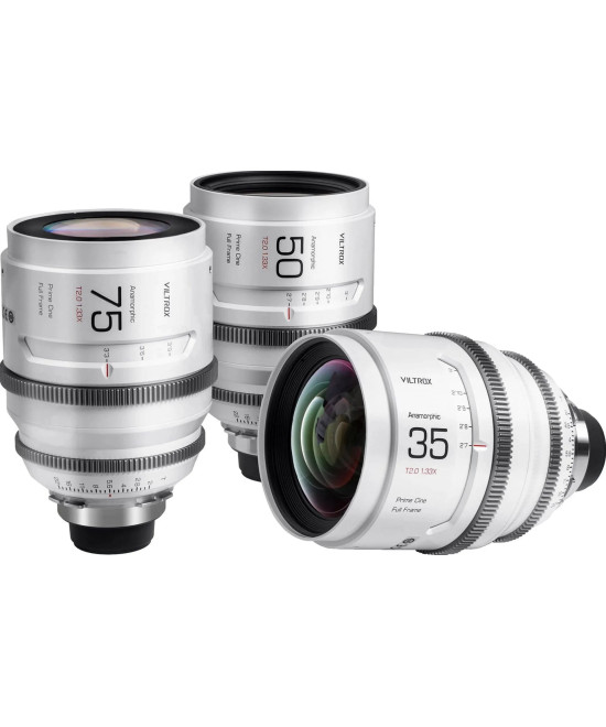 Full frame Anamorphic lens set, Epic series, PL mount, 35mm+50mm+75mm T/2.0 1.33X, con valigia