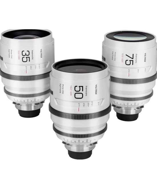 Full frame Anamorphic lens set, Epic series, PL mount, 35mm+50mm+75mm T/2.0 1.33X, con valigia